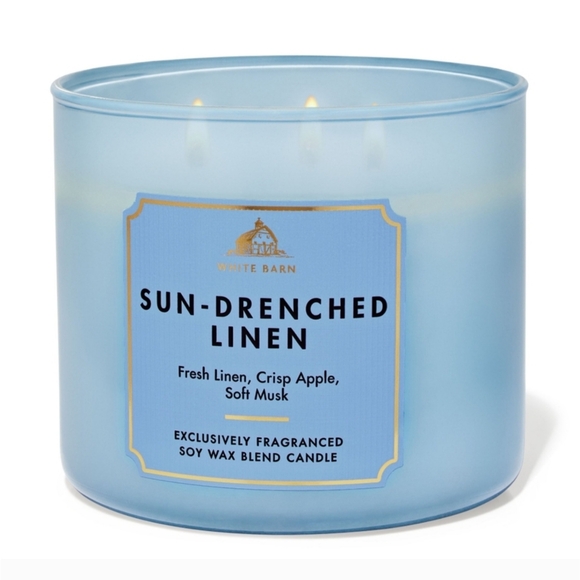 NWT White Barn Linen Breeze 3-wick Candle - Picture 1 of 2